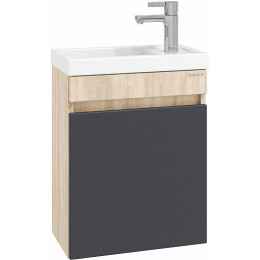Onika Тумба под раковину Милтон 45 R подвесная серая/дуб сонома