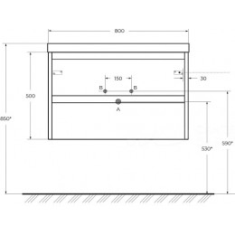 BelBagno Тумба с раковиной Kraft 39 80 Rovere Nebrasca Nature с раковиной BB-8099-3-80