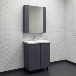 Comforty Зеркальный шкаф Лима 70 антрацит