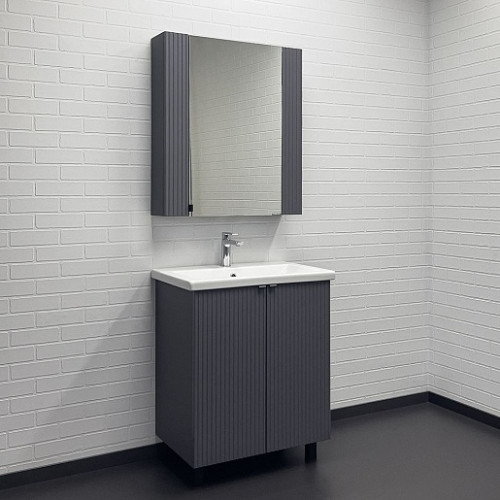 Comforty Зеркальный шкаф Лима 70 антрацит