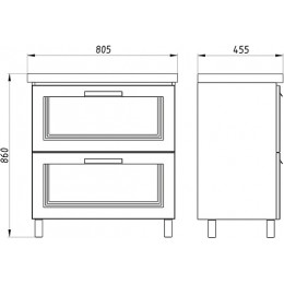 ASB-Mebel Тумба с раковиной София 80 белая матовая