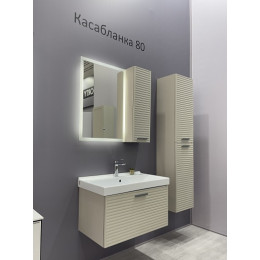 Comforty Тумба с раковиной Касабланка 80 подвесная серый шелк