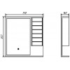 Comforty Зеркальный шкаф Кемер 75 R антрацит/дуб темно-коричневый