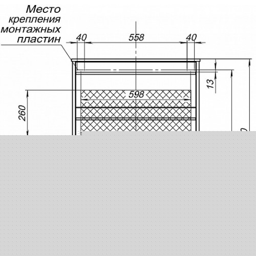 Aquanet Тумба с раковиной Lino 70 подвесная дуб веллингтон