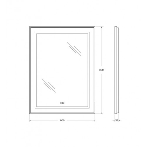 BelBagno Зеркало SPC-KRAFT-600-800-LED-TCH-WARM