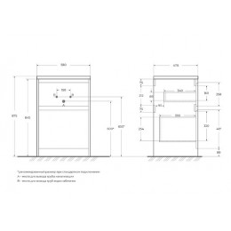 BelBagno Тумба с раковиной Kraft LVD 58 напольная Pino Pasadena под стиральную машину правосторонняя