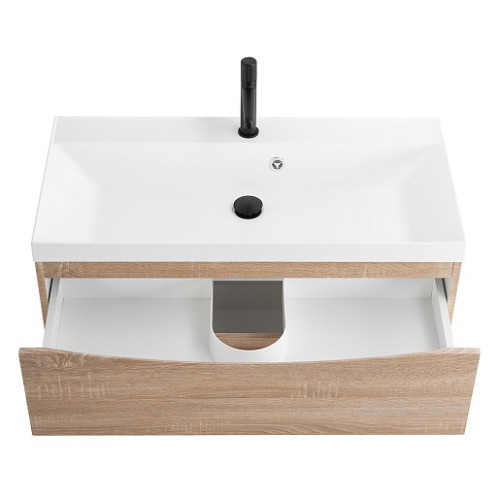 BelBagno Тумба с раковиной Marino 80 подвесная Rovere Bianco с раковиной 80/45 MR-AST
