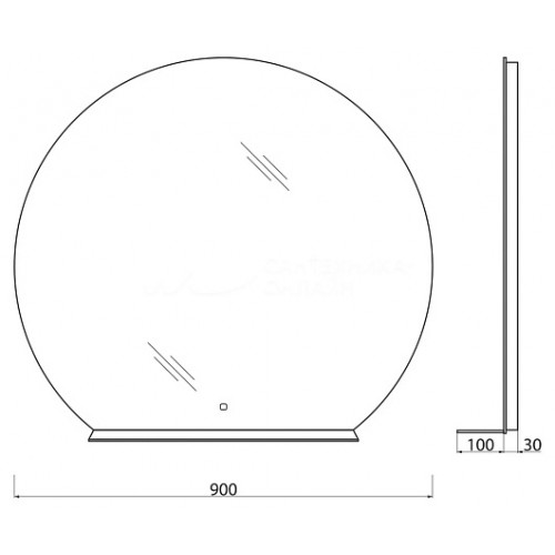BelBagno Зеркало SPC-RNG-900-LED-TCH-MENS