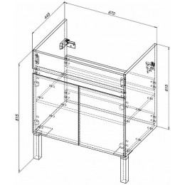 Aquanet Тумба с раковиной Оптима 70 бетон пайн