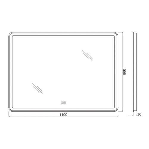 BelBagno Зеркало SPC-MAR-1100-800-LED-TCH-WARM