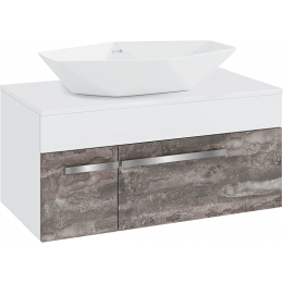 Runo Мебель для ванной Вудлайн 85 Poligono железный камень/белая