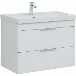 Aquanet Мебель для ванной Ирис New 80 2 ящика подвесная белая глянцевая