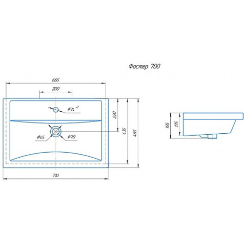 Corozo Тумба с раковиной Каролина 70 Z3 Фостер белая