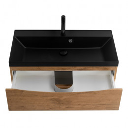 BelBagno Тумба с раковиной Marino 80 подвесная Rovere Nature с раковиной 80/45 AST-NERO