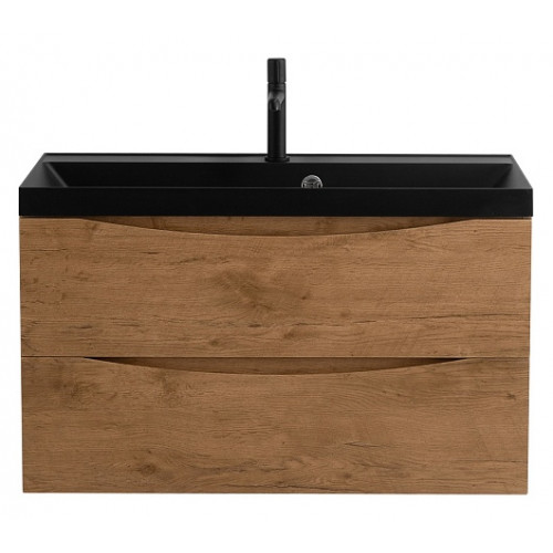 BelBagno Тумба с раковиной Marino 80 подвесная Rovere Nature с раковиной 80/45 AST-NERO