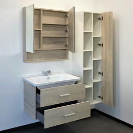 Comforty Зеркальный шкаф Парма 80 дуб дымчатый