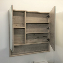Comforty Зеркальный шкаф Парма 80 дуб дымчатый