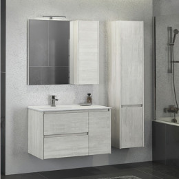 Comforty Зеркальный шкаф Бремен 90 R дуб белый
