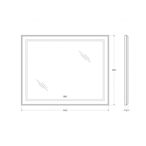 BelBagno Зеркало SPC-KRAFT-1000-800-LED-TCH-WARM