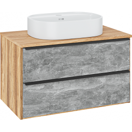 Runo Тумба под раковину Мальта 70 подвесная дуб/серая