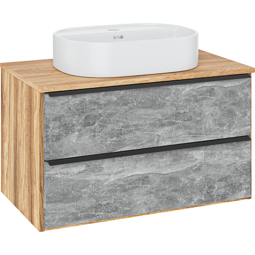 Runo Тумба под раковину Мальта 70 подвесная дуб/серая