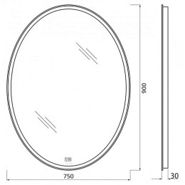 BelBagno Зеркало SPC-VST-750-900-LED-TCH-WARM