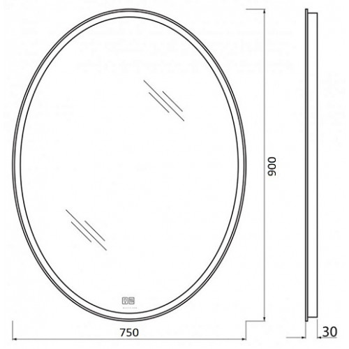 BelBagno Зеркало SPC-VST-750-900-LED-TCH-WARM