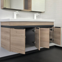 Comforty Мебель для ванной Дуэт 125 подвесная дуб натуральный