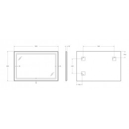BelBagno Зеркало SPC-KRAFT-1200-800-SENS-AL