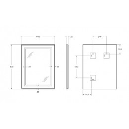 BelBagno Зеркало SPC-KRAFT-600-800-SENS-AL