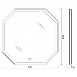 BelBagno Зеркало SPC-OTT-800-800-LED-TCH-WARM