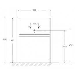 BelBagno Тумба с раковиной Kraft 39 60 напольная Rovere Tabacco