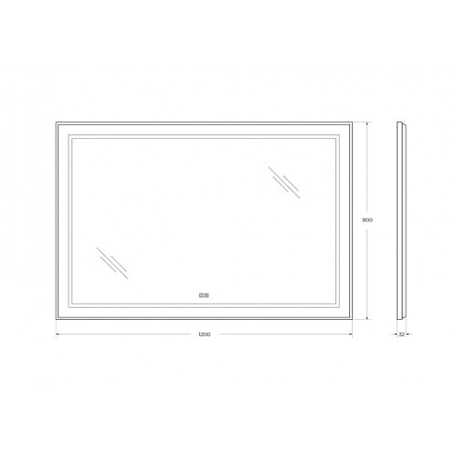 BelBagno Зеркало SPC-KRAFT-1200-800-LED-TCH-WARM