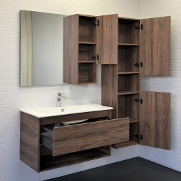 Comforty Зеркальный шкаф Бордо 90 дуб темно-коричневый