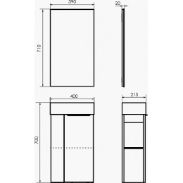 Comforty Тумба с раковиной Матэ 40 подвесная дуб дымчатый