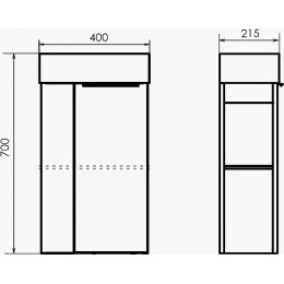 Comforty Тумба с раковиной Матэ 40 подвесная дуб дымчатый