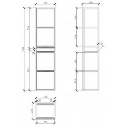 BelBagno Пенал для ванной Pietra 35/150 Polissandro