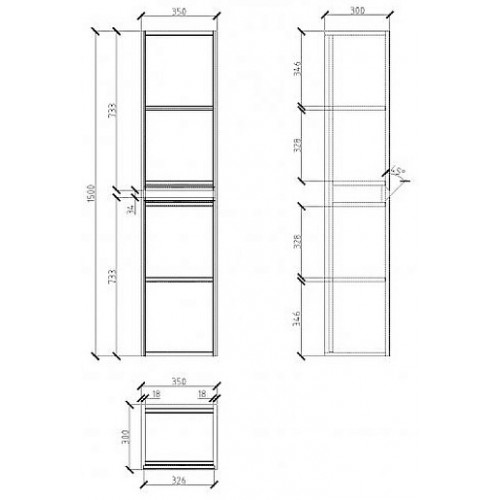 BelBagno Пенал для ванной Pietra 35/150 Polissandro
