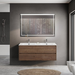 BelBagno Тумба с раковиной Kraft 120 подвесная Rovere Tabacco двойная раковина