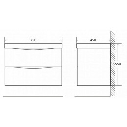 BelBagno Тумба с раковиной MARINO 750 Bianco Opaco
