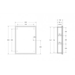 BelBagno Зеркало-шкаф SPC-GRT-600/800-1A-LED-TCH
