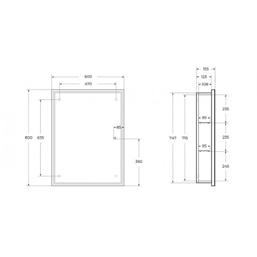 BelBagno Зеркало-шкаф SPC-GRT-600/800-1A-LED-TCH