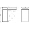 Comforty Тумба с раковиной Лозанна 100 под стиральную машину белая глянцевая