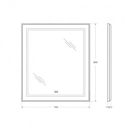 BelBagno Зеркало SPC-KRAFT-700-800-LED-TCH-WARM