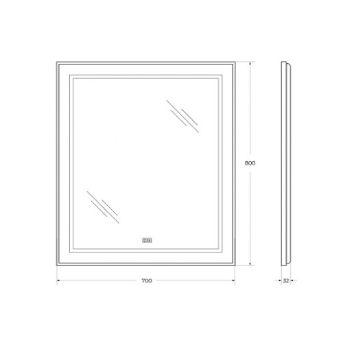 BelBagno Зеркало SPC-KRAFT-700-800-LED-TCH-WARM
