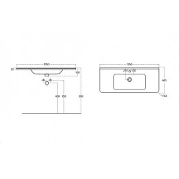 BelBagno Тумба с раковиной Albano-Cer 105 подвесная Rovere Nature Grigio
