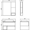 Comforty Тумба с раковиной Прага 75 подвесная дуб белый
