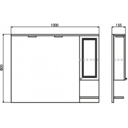 Comforty Зеркальный шкаф Севилья 100 R слоновая кость
