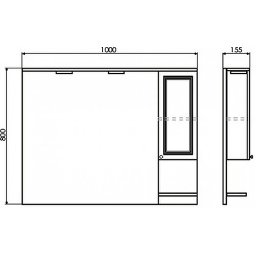 Comforty Зеркальный шкаф Севилья 100 R слоновая кость
