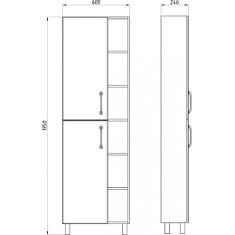 ASB-Mebel Шкаф пенал Адель 60 белый/дуб сонома
